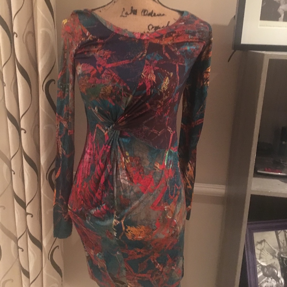 Desigual long sleeved watercolor dress